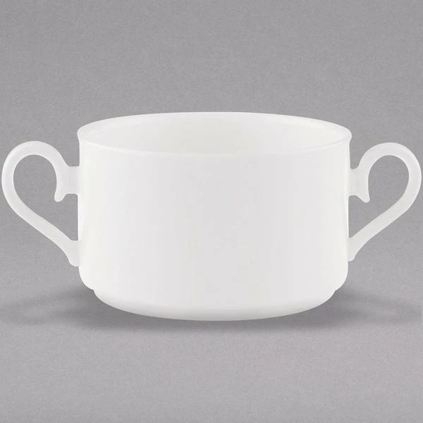 Villeroy & Boch 16-3272-2513 Stella Hotel 10.25 Oz. White Bone Porcelain Stackable Bouillon Cup - 6/Case 1 Villeroy & Boch 16-3272-2513 Stella Hotel 10.25 Oz. White Bone Porcelain Stackable Bouillon Cup - 6/Case