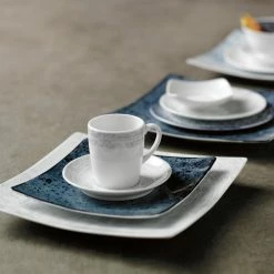 Schonwald 9016919-63070 Shabby Chic 5 1/2" Structure Grey Round Porcelain Saucer - 12/Case -Rak Porcelain shop 1749752