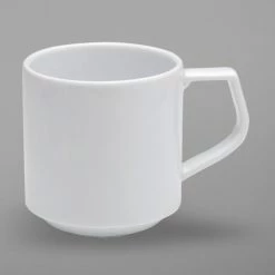 Oneida Circa By 1880 Hospitality R4840000567 12 Oz. Stackable Bright White Porcelain Mug - 36/Case