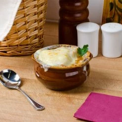 Acopa 12 Oz. Brown Stoneware Onion Soup Crock / Bowl - 24/Case