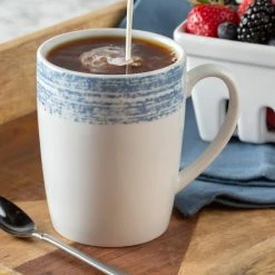 Schonwald 9015630-63072 Shabby Chic 10 Oz. Structure Blue Porcelain Mug With Handle - 6/Case