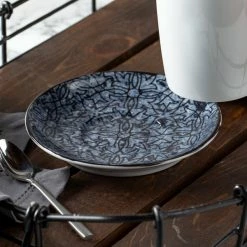 Schonwald 9016919-63077 Shabby Chic 5 1/2" Stone With Ornaments Round Porcelain Saucer - 12/Case