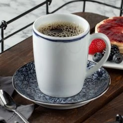 Schonwald 9016919-63077 Shabby Chic 5 1/2" Stone With Ornaments Round Porcelain Saucer - 12/Case -Rak Porcelain shop 1771714