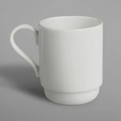 RAK Porcelain BASM30 Banquet 10.2 Oz. Ivory Porcelain Stackable Mug - 12/Case