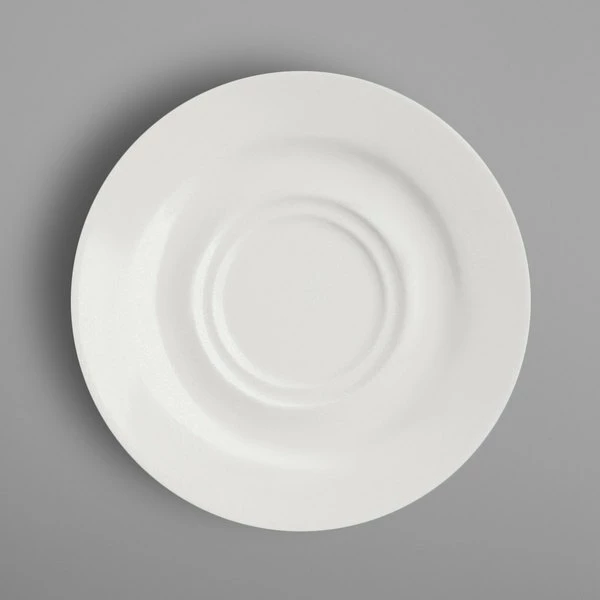 RAK Porcelain BAST01 Banquet 6 11/16" Ivory Porcelain Saucer - 12/Case 1 RAK Porcelain BAST01 Banquet 6 11/16" Ivory Porcelain Saucer - 12/Case