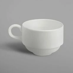 RAK Porcelain CLSC23 Classic Gourmet 7.8 Oz. Ivory Porcelain Stackable Cup - 12/Case