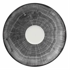 RAK Porcelain WDCLSA13BG Woodart 5 1/8" Beech Grey Porcelain Espresso Cup Saucer - 12/Case