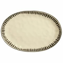 World Tableware DULCET-4C Dulcet 12 5/8" X 8 5/8" Cream Stoneware Platter - 12/Case