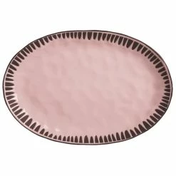 World Tableware DULCET-4P Dulcet 12 5/8" X 8 5/8" Pink Stoneware Platter - 12/Case