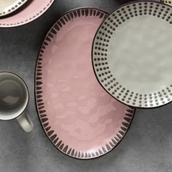 World Tableware DULCET-4P Dulcet 12 5/8" X 8 5/8" Pink Stoneware Platter - 12/Case -Rak Porcelain shop 1786722
