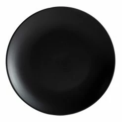 Alternative view of Acopa 7 1/4" Matte Black Stoneware Coupe Plate - 36/Case