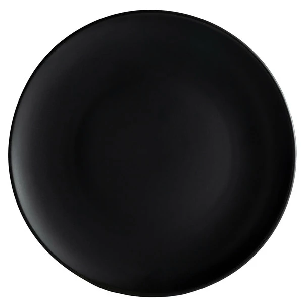 Acopa 10 1/2" Matte Black Stoneware Coupe Plate - 12/Case 2 Acopa 10 1/2" Matte Black Stoneware Coupe Plate - 12/Case - Image 2