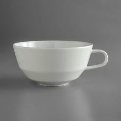 Schonwald 9125187 Allure 12.75 Oz. Bone White Porcelain Cafe Au Lait Low Cup - 12/Case