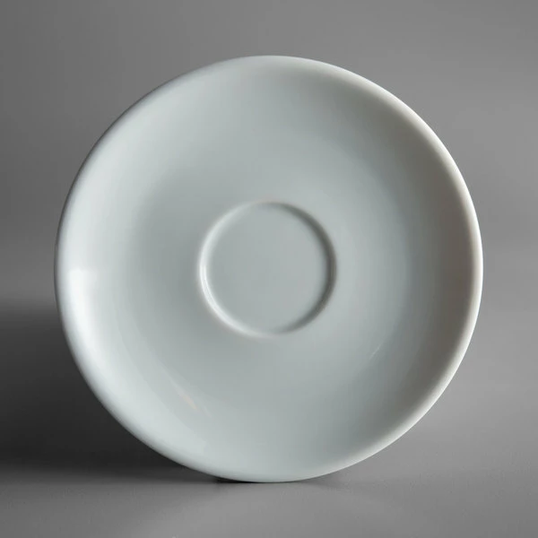 Oneida Royale By 1880 Hospitality R4220000505 4 3/4" Bright White Porcelain A.D. Saucer - 36/Case 1 Oneida Royale By 1880 Hospitality R4220000505 4 3/4" Bright White Porcelain A.D. Saucer - 36/Case
