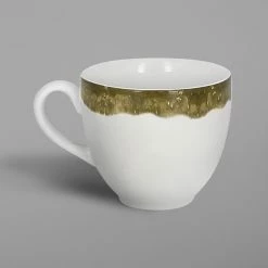 RAK Porcelain WDCLCU23MG Woodart 7.8 Oz. Moss Green Porcelain Cup - 12/Case
