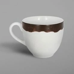 RAK Porcelain WDCLCU23OB Woodart 7.8 Oz. Oak Brown Porcelain Cup - 12/Case