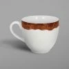RAK Porcelain WDCLCU20TB Woodart 6.75 Oz. Timber Brown Porcelain Coffee Cup - 12/Case