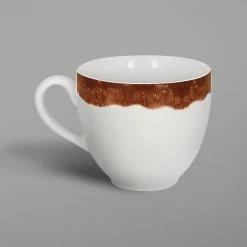 RAK Porcelain WDCLCU20TB Woodart 6.75 Oz. Timber Brown Porcelain Coffee Cup - 12/Case