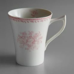 Oneida Lancaster Garden By 1880 Hospitality L6703052560 13 Oz. Pink Porcelain Mug - 36/Case