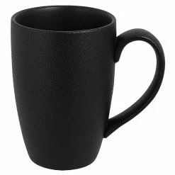 RAK Porcelain NFBAMG45BK Neo Fusion 15.2 Oz. Volcano Black Porcelain Mug - 12/Case