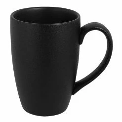 RAK Porcelain NFBAFM30BK Neo Fusion 10.2 Oz. Volcano Black Porcelain Mug - 6/Case