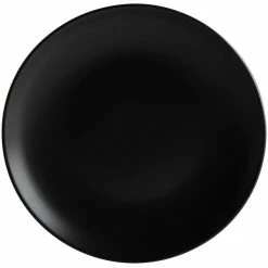 Acopa 9" Matte Black Stoneware Coupe Plate - 24/Case -Rak Porcelain shop 1813943