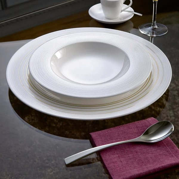 Villeroy & Boch 16-4008-2700 Stella Vogue 9 1/2" White Bone Deep Porcelain Plate - 6/Case 2 Villeroy & Boch 16-4008-2700 Stella Vogue 9 1/2" White Bone Deep Porcelain Plate - 6/Case - Image 2