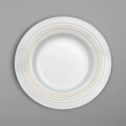 Villeroy & Boch 16-4008-2664 Stella Vogue 6 1/4" White Bone And Gold Flat Porcelain Plate - 6/Case
