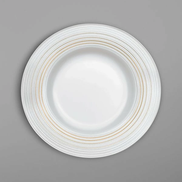 Villeroy & Boch 16-4008-2664 Stella Vogue 6 1/4" White Bone And Gold Flat Porcelain Plate - 6/Case 1 Villeroy & Boch 16-4008-2664 Stella Vogue 6 1/4" White Bone And Gold Flat Porcelain Plate - 6/Case