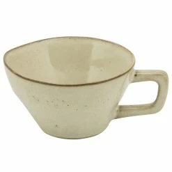 10 Strawberry Street FRZ-9C-BG Firenza 5 Oz. Beige Porcelain Cup With Handle - 24/Case