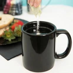 Tuxton BBM-1202 Black 12 Oz. China C-Handle Mug - 6/Pack -Rak Porcelain shop 1850070