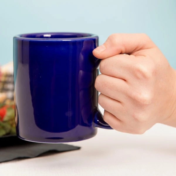 Tuxton BCM-1202 Cobalt 12 Oz. China C-Handle Mug - 6/Pack 1 Tuxton BCM-1202 Cobalt 12 Oz. China C-Handle Mug - 6/Pack