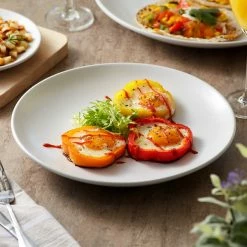 Acopa 10 1/2" Matte White Stoneware Coupe Plate - 12/Case