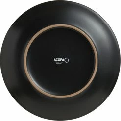 Acopa 7 1/4" Matte Black Stoneware Coupe Plate - 36/Case -Rak Porcelain shop 1859829