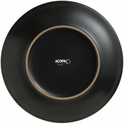 Acopa 9" Matte Black Stoneware Coupe Plate - 24/Case -Rak Porcelain shop 1859853