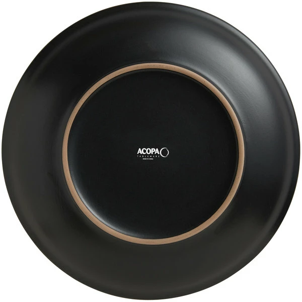 Acopa 11" Matte Black Stoneware Coupe Plate - 12/Case 3 Acopa 11" Matte Black Stoneware Coupe Plate - 12/Case - Image 3