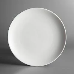 Alternative view of Acopa 7 1/4" Matte White Stoneware Coupe Plate - 36/Case