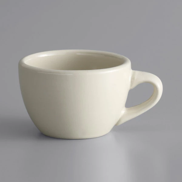 World Tableware NR-1 Kingsmen White 7 Oz. Ultima Cream White Narrow Rim Stoneware Cup - 36/Case 1 World Tableware NR-1 Kingsmen White 7 Oz. Ultima Cream White Narrow Rim Stoneware Cup - 36/Case