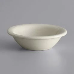 World Tableware NR-11 Kingsmen White 4 Oz. Ultima Cream White Narrow Rim Stoneware Fruit Bowl - 36/Case