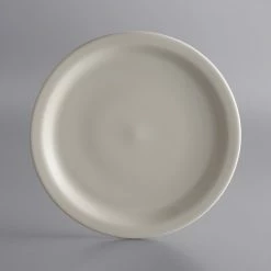 World Tableware NR-16 Kingsmen White 10 1/2" Ultima Cream White Narrow Rim Round Stoneware Plate - 12/Case