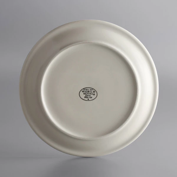 World Tableware NR-16 Kingsmen White 10 1/2" Ultima Cream White Narrow Rim Round Stoneware Plate - 12/Case 2 World Tableware NR-16 Kingsmen White 10 1/2" Ultima Cream White Narrow Rim Round Stoneware Plate - 12/Case - Image 2