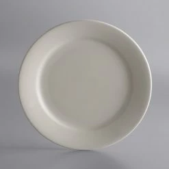World Tableware PWC-37 Princess White 11" Ultima Cream White Round Rolled Edge Stoneware Plate - 12/Case