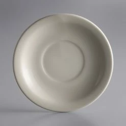 World Tableware NR-2 Kingsmen White 5 1/2" Ultima Cream White Narrow Rim Round Stoneware Saucer - 36/Case