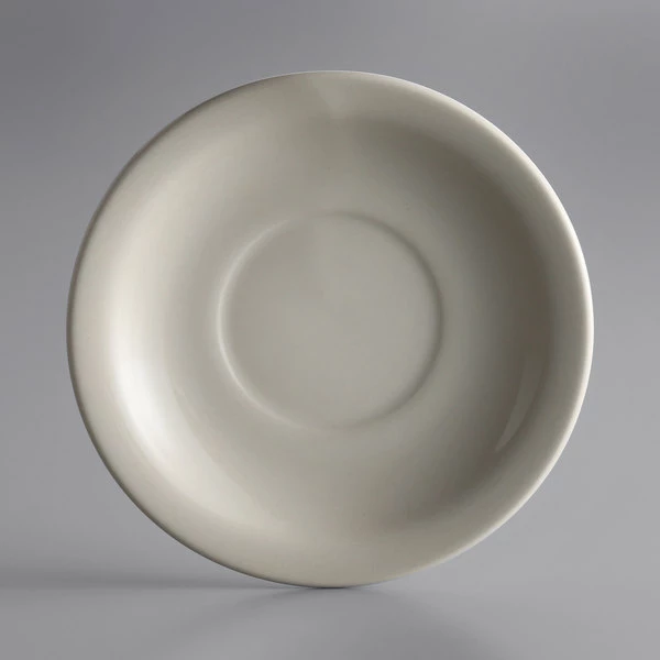 World Tableware NR-2 Kingsmen White 5 1/2" Ultima Cream White Narrow Rim Round Stoneware Saucer - 36/Case 1 World Tableware NR-2 Kingsmen White 5 1/2" Ultima Cream White Narrow Rim Round Stoneware Saucer - 36/Case