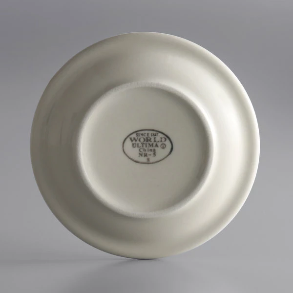 World Tableware NR-5 Kingsmen White 5 1/2" Ultima Cream White Narrow Rim Round Stoneware Plate - 36/Case 2 World Tableware NR-5 Kingsmen White 5 1/2" Ultima Cream White Narrow Rim Round Stoneware Plate - 36/Case - Image 2