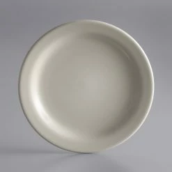 World Tableware NR-5 Kingsmen White 5 1/2" Ultima Cream White Narrow Rim Round Stoneware Plate - 36/Case