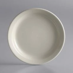 World Tableware NR-6 Kingsmen White 6 1/2" Ultima Cream White Narrow Rim Round Stoneware Plate - 36/Case