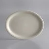 World Tableware NR-12 Kingsmen White 9 3/4" X 7 1/2" Ultima Cream White Narrow Rim Oval Stoneware Platter - 24/Case