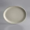 World Tableware NR-13 Kingsmen White 11 1/2" X 9 1/8" Ultima Cream White Narrow Rim Oval Stoneware Platter - 12/Case