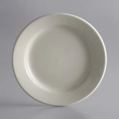 World Tableware PWC-6 Princess White 6 5/8" Ultima Cream White Round Rolled Edge Stoneware Plate - 36/Case